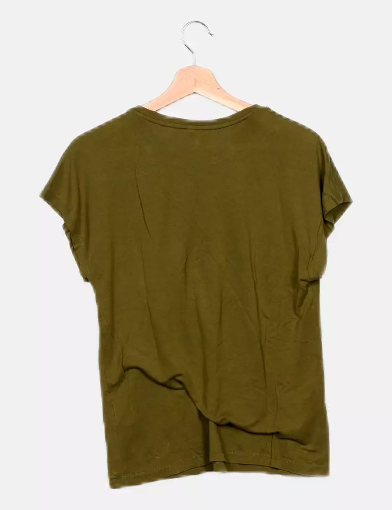 ONLY Camiseta verde con strass