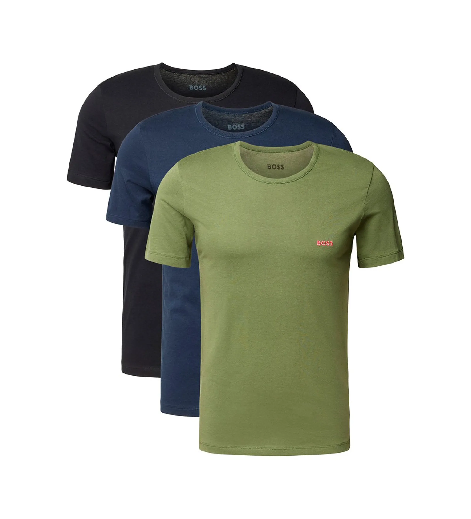 Pack de 3 camisetas interiores verde, negro, azul