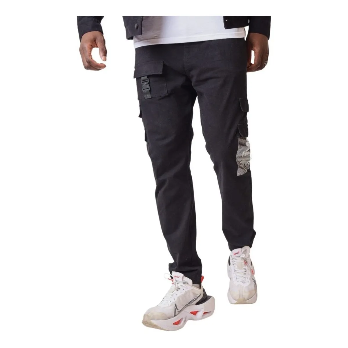 Pantalon  con Bolsillo Transparente Negro