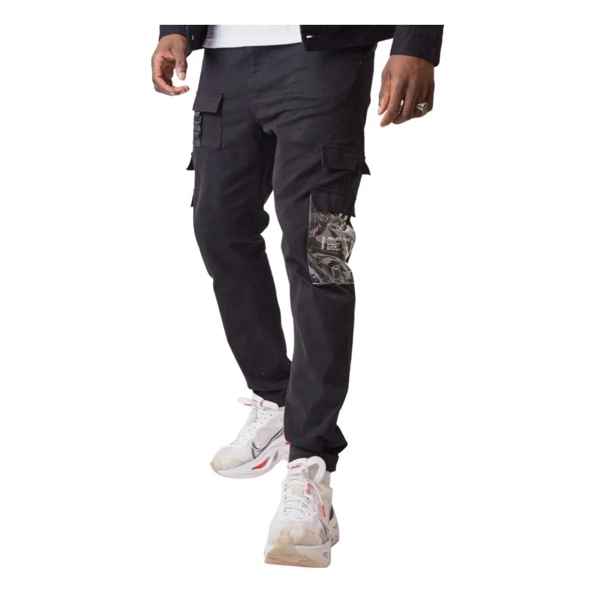 Pantalon  con Bolsillo Transparente Negro