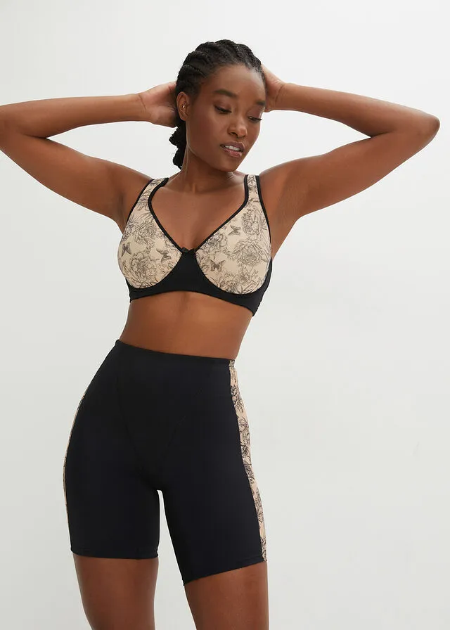 Pantalón ciclista con efecto moldeador ligero Negro
