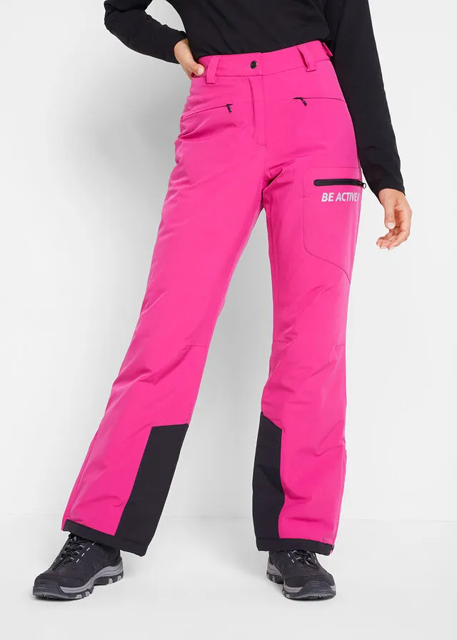 Pantalón térmico funcional de esquí con protector antinieve, material impermeable y corte recto Magnolia