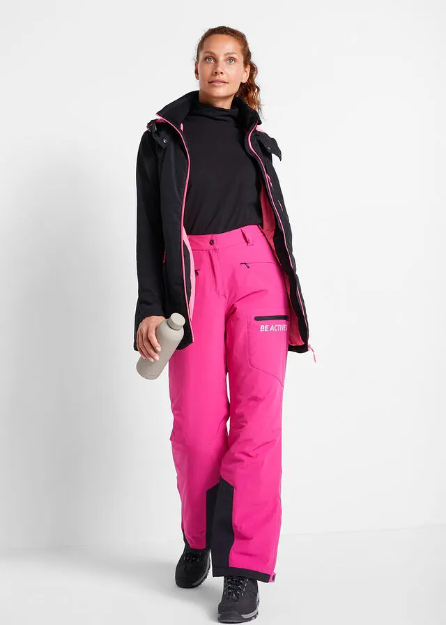 Pantalón térmico funcional de esquí con protector antinieve, material impermeable y corte recto Magnolia