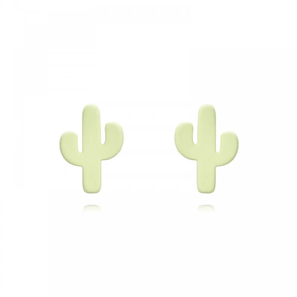 Pendiente Cactus Verde Oro