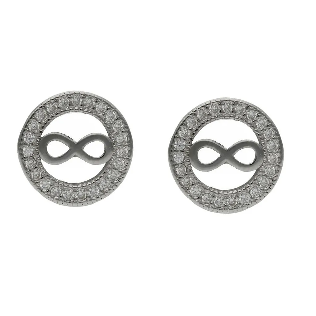 Pendientes de Plata con Circonitas Infinitos