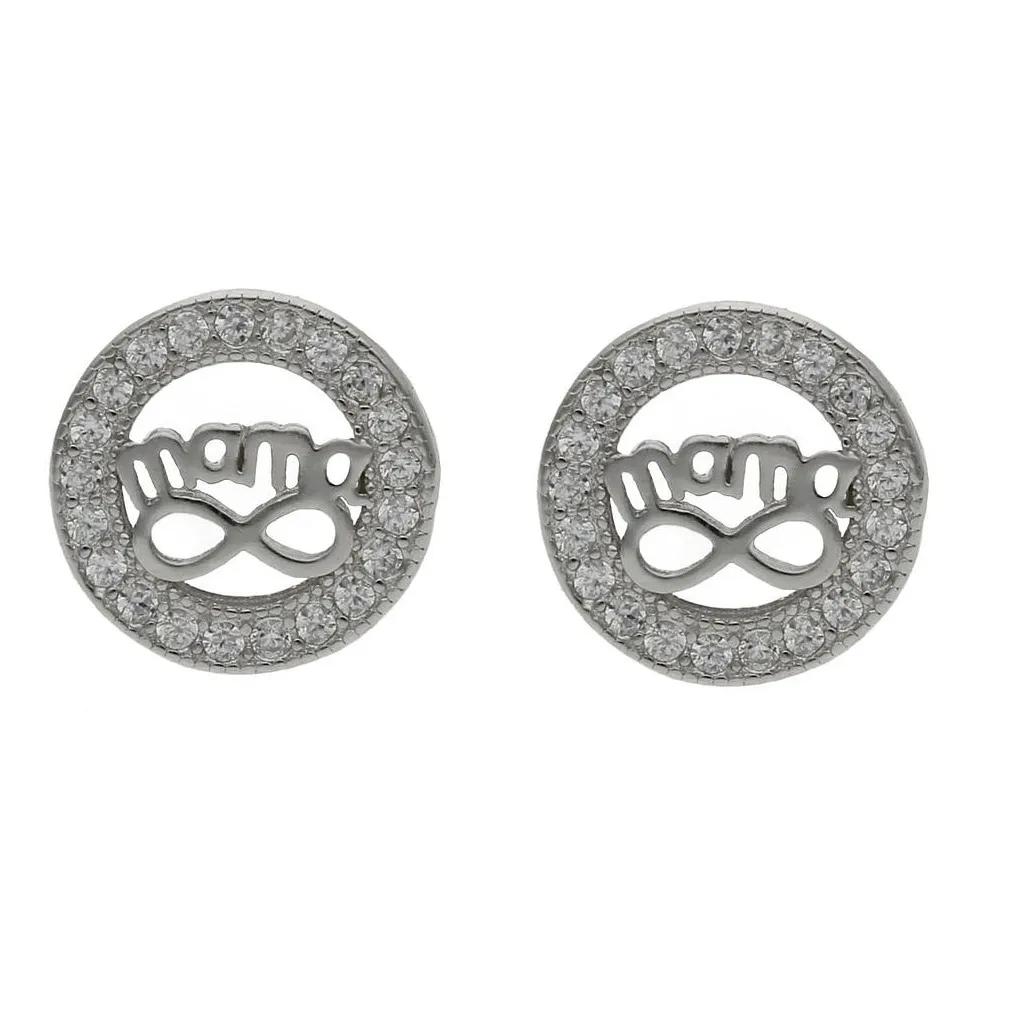 Pendientes de Plata con Circonitas Mamá