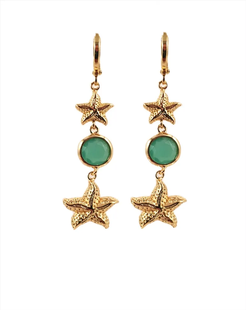 PENDIENTES PIEDRA CON ESTRELLA DE MAR