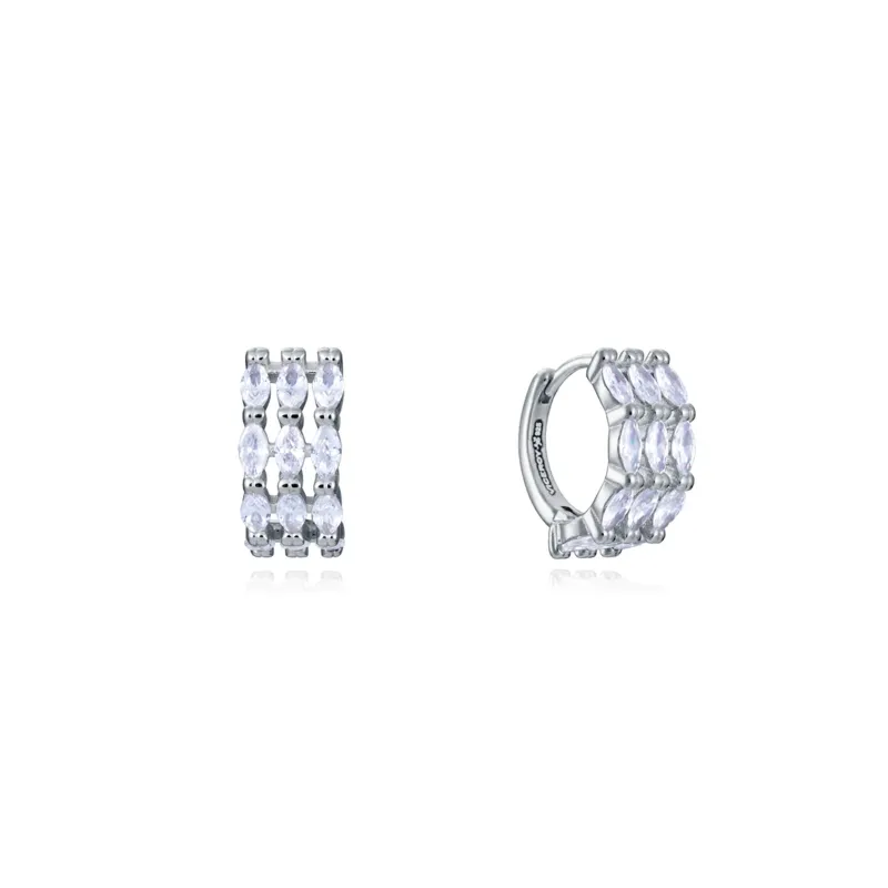 PENDIENTES VICEROY CLáSICA DE PLATA DE LEY CON BAñO DE RODIO ARO CON CIRCONITAS BLANCAS 13158E00030