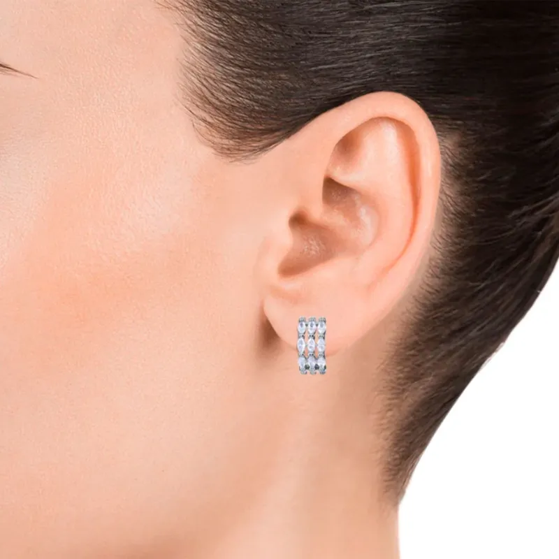 PENDIENTES VICEROY CLáSICA DE PLATA DE LEY CON BAñO DE RODIO ARO CON CIRCONITAS BLANCAS 13158E00030