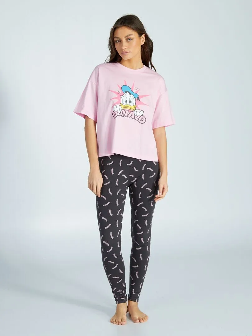 PIJAMA LARGO 'DONALD'  2 PIEZAS  ROSA