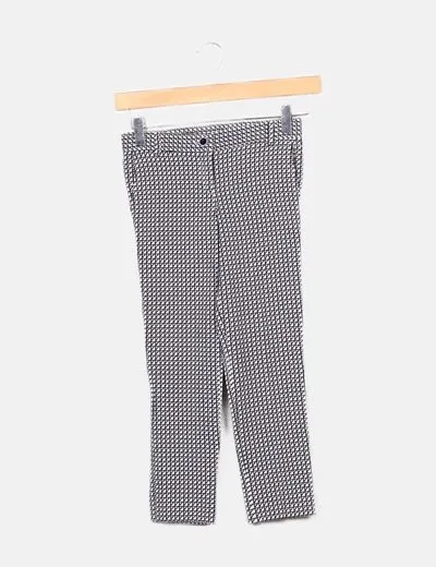Pili Carrera Pantalón blanco estampado geométrico