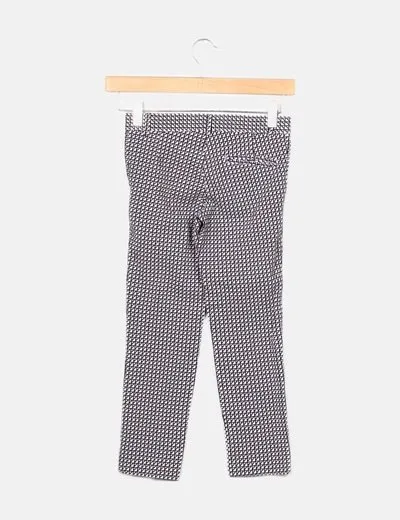 Pili Carrera Pantalón blanco estampado geométrico