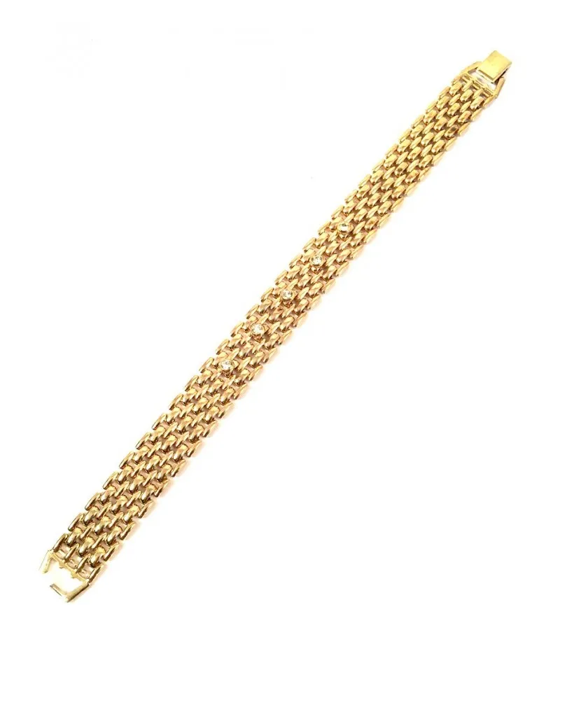 PULSERAS DORADAS DE BISUTERIA FINA CON BAÑO Y ADORNADAS CON CIRCONITAS