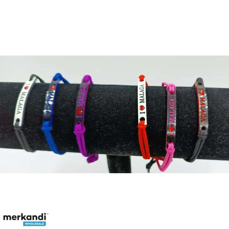 PULSERAS TEMáTICAS 'I LOVE MáLAGA' PARA COMERCIOS  LOTES AL POR MAYOR EN BISUTERíA