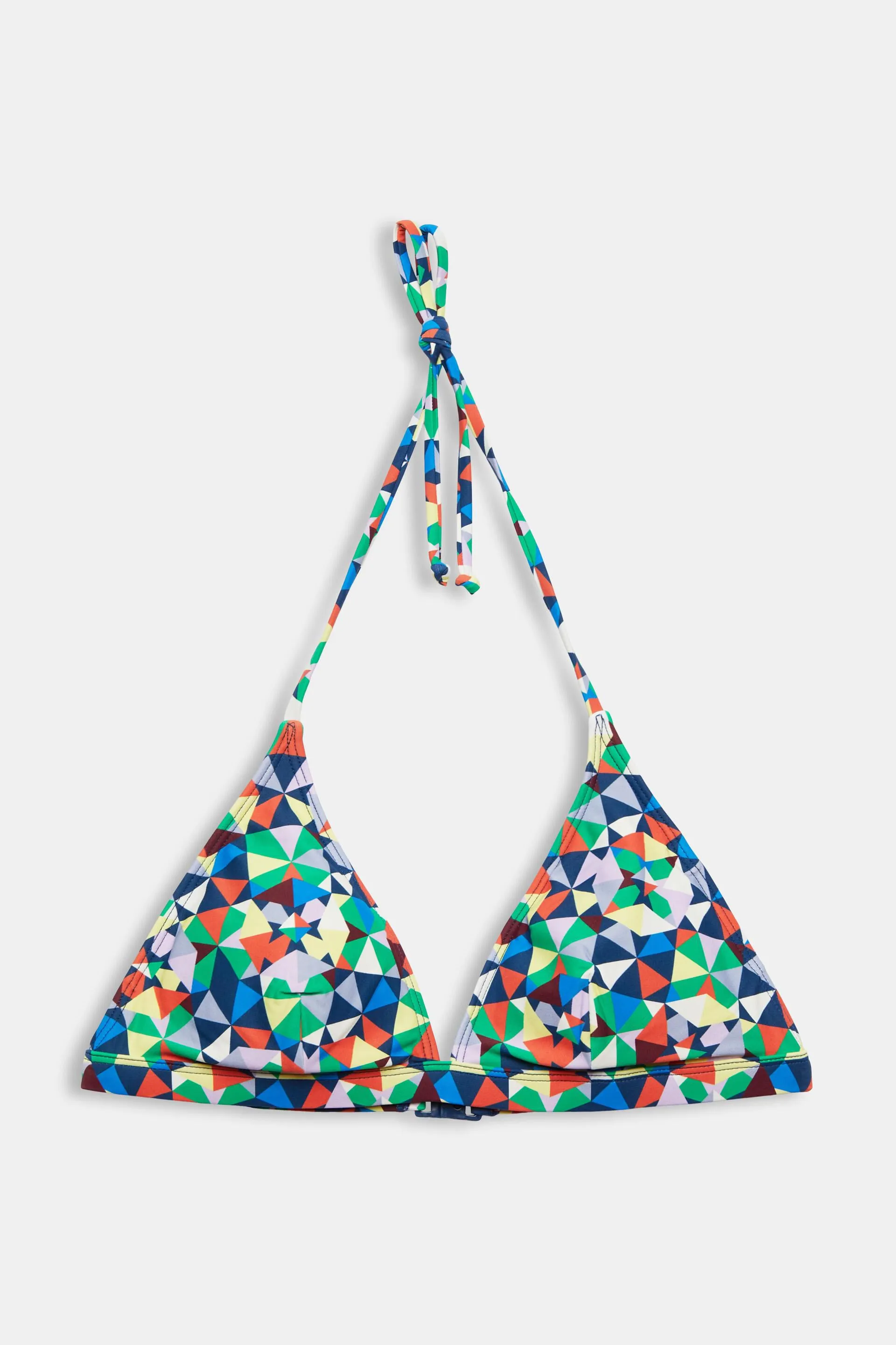 Reciclado: top de bikini atado al cuello con estampado allover