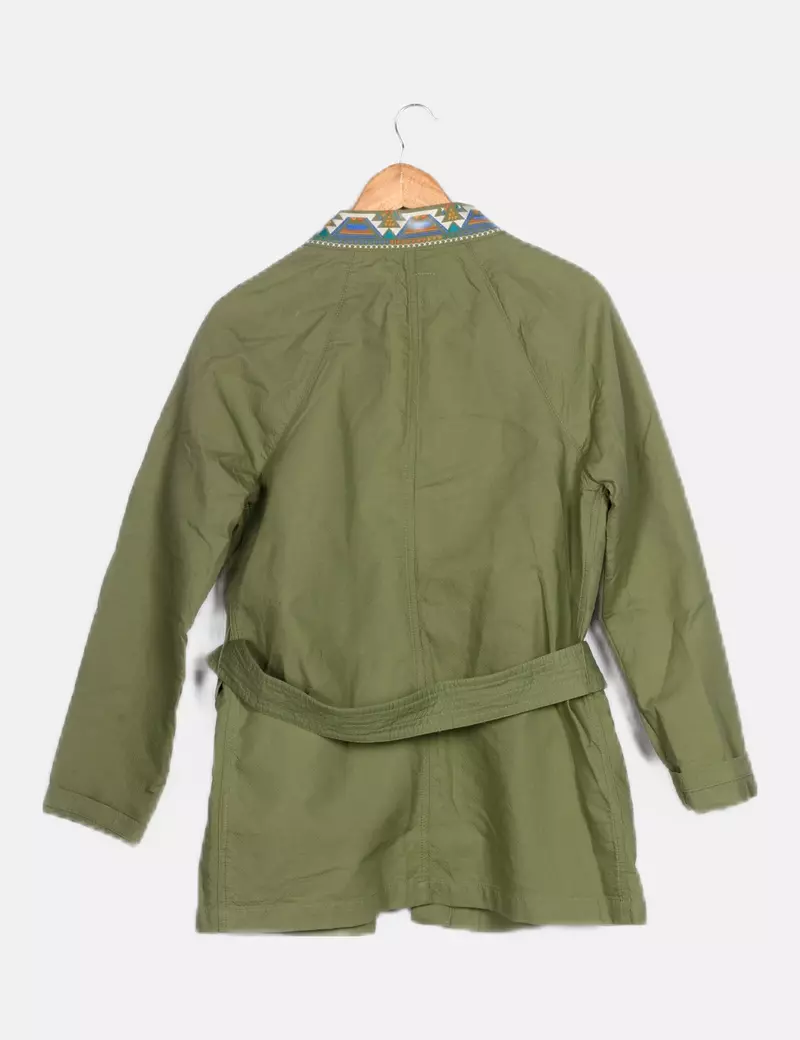 Roxy Chaqueta verde con bordados