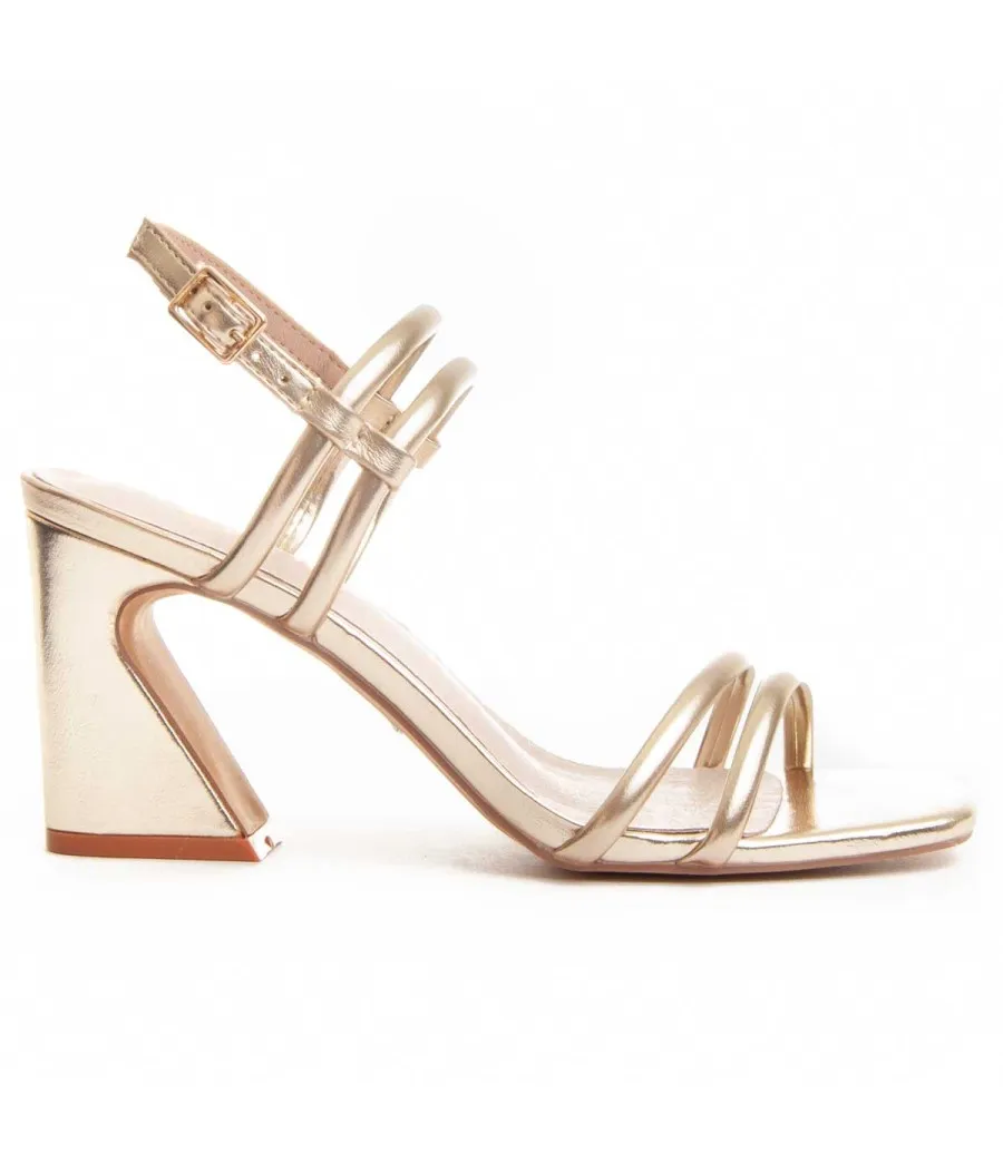 Sandalia Con Tacón Para Mujer.  Montevita  Sanndal13  88475 Dorado