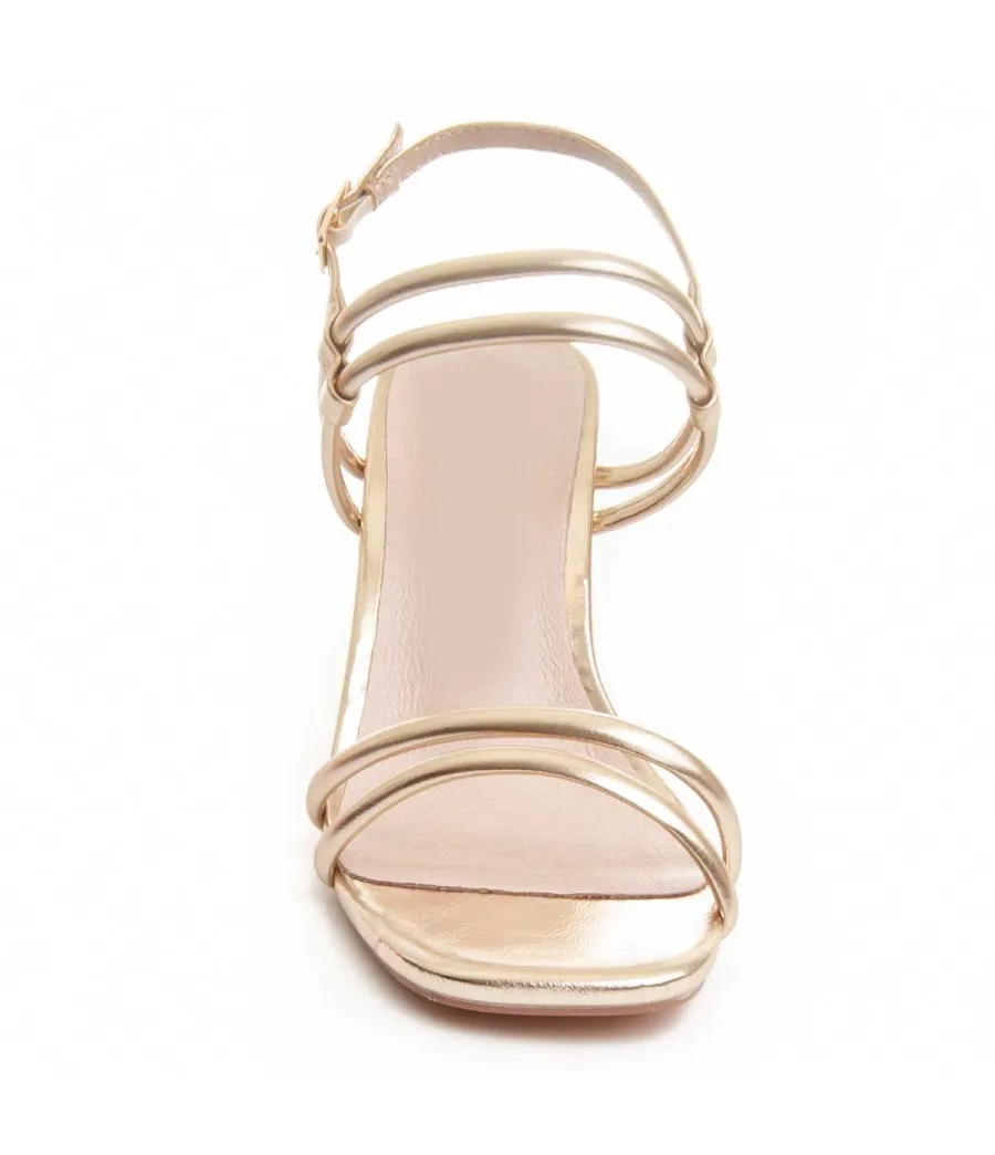 Sandalia Con Tacón Para Mujer.  Montevita  Sanndal13  88475 Dorado