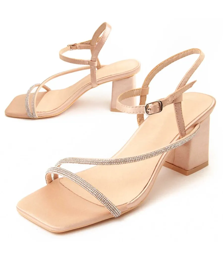 Sandalia Con Tacón Para Mujer.  Montevita  Sanndarey  90489 Rosa