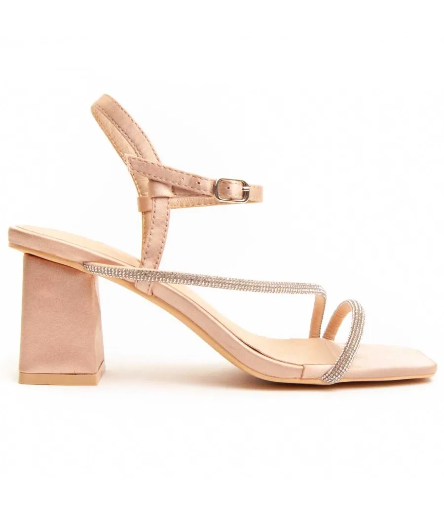 Sandalia Con Tacón Para Mujer.  Montevita  Sanndarey  90489 Rosa