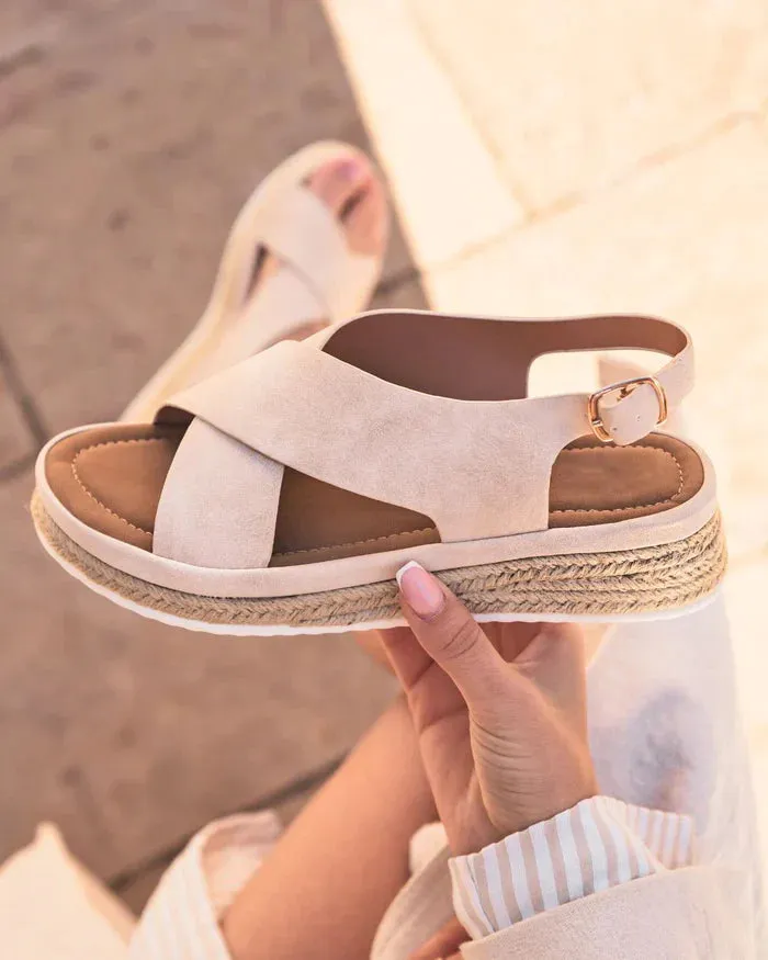 SANDALIAS DE PLATAFORMA PARA MUJER EN COLOR BEIGE  ENOLA