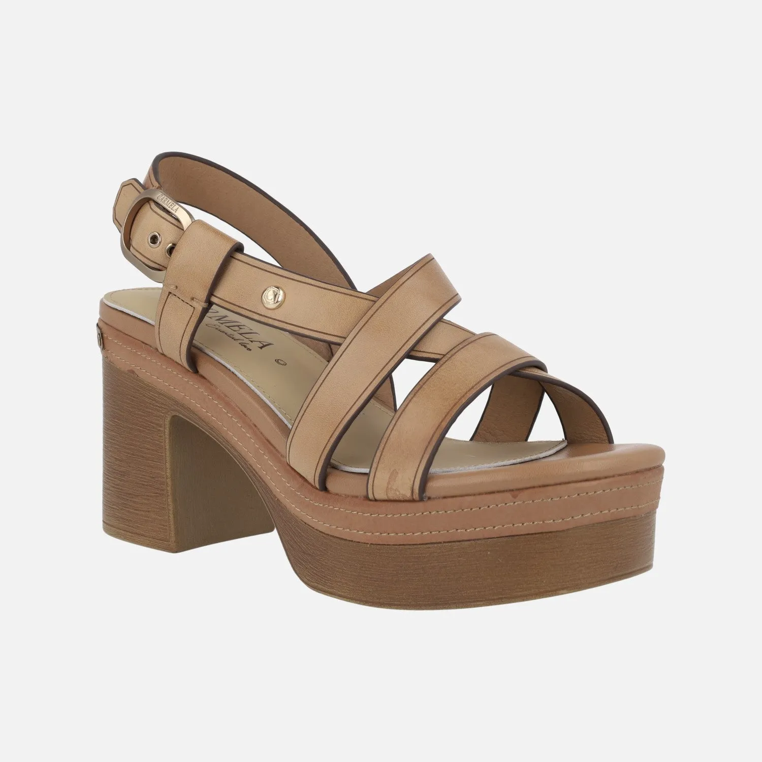 Sandalias de tiras con tacón alto y plataforma