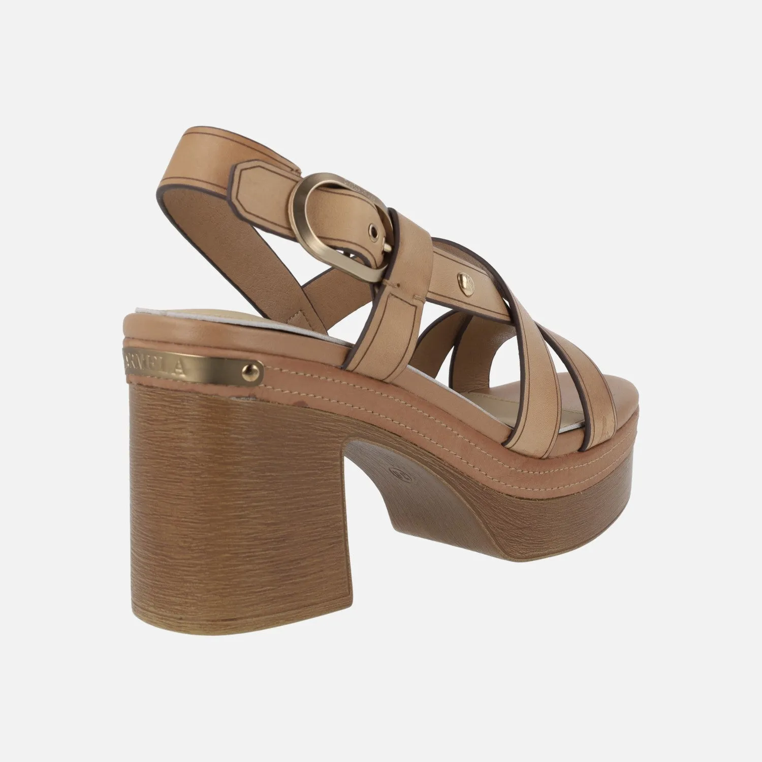 Sandalias de tiras con tacón alto y plataforma