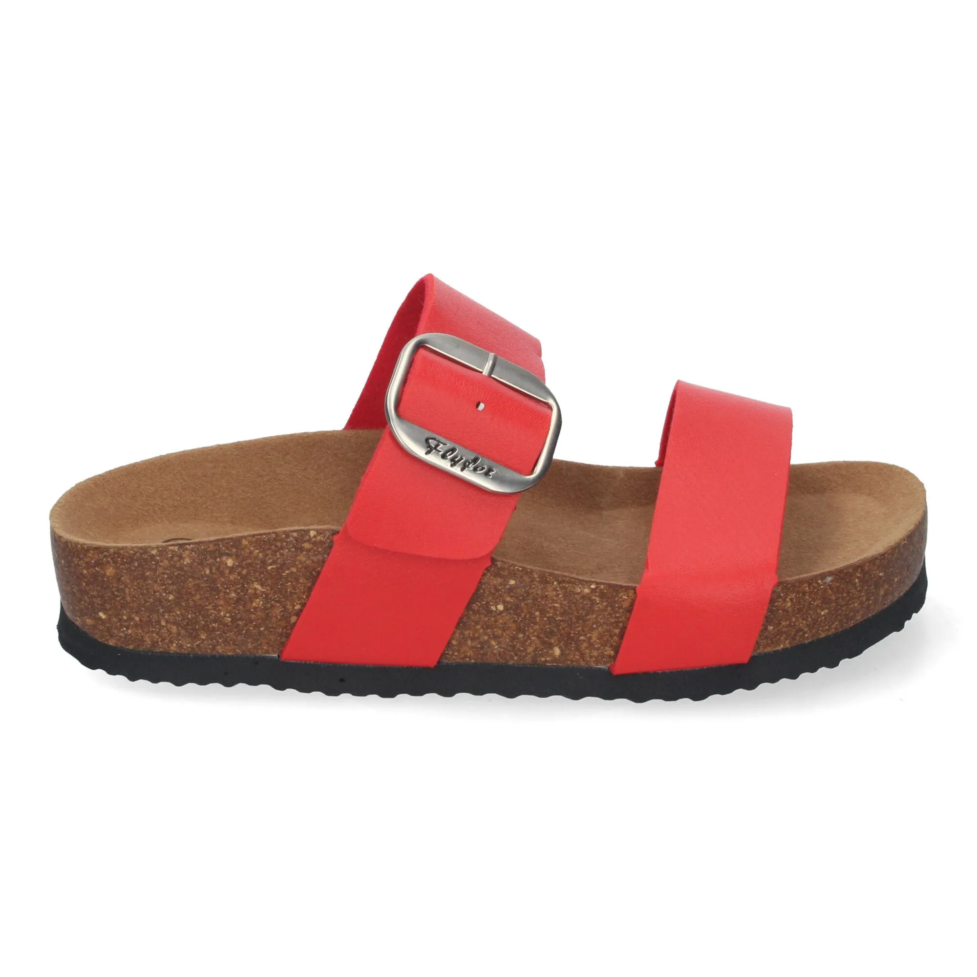 SANDALIAS PLANAS MATERIAL BIO COMODA MUJER COLOR ROJO M282