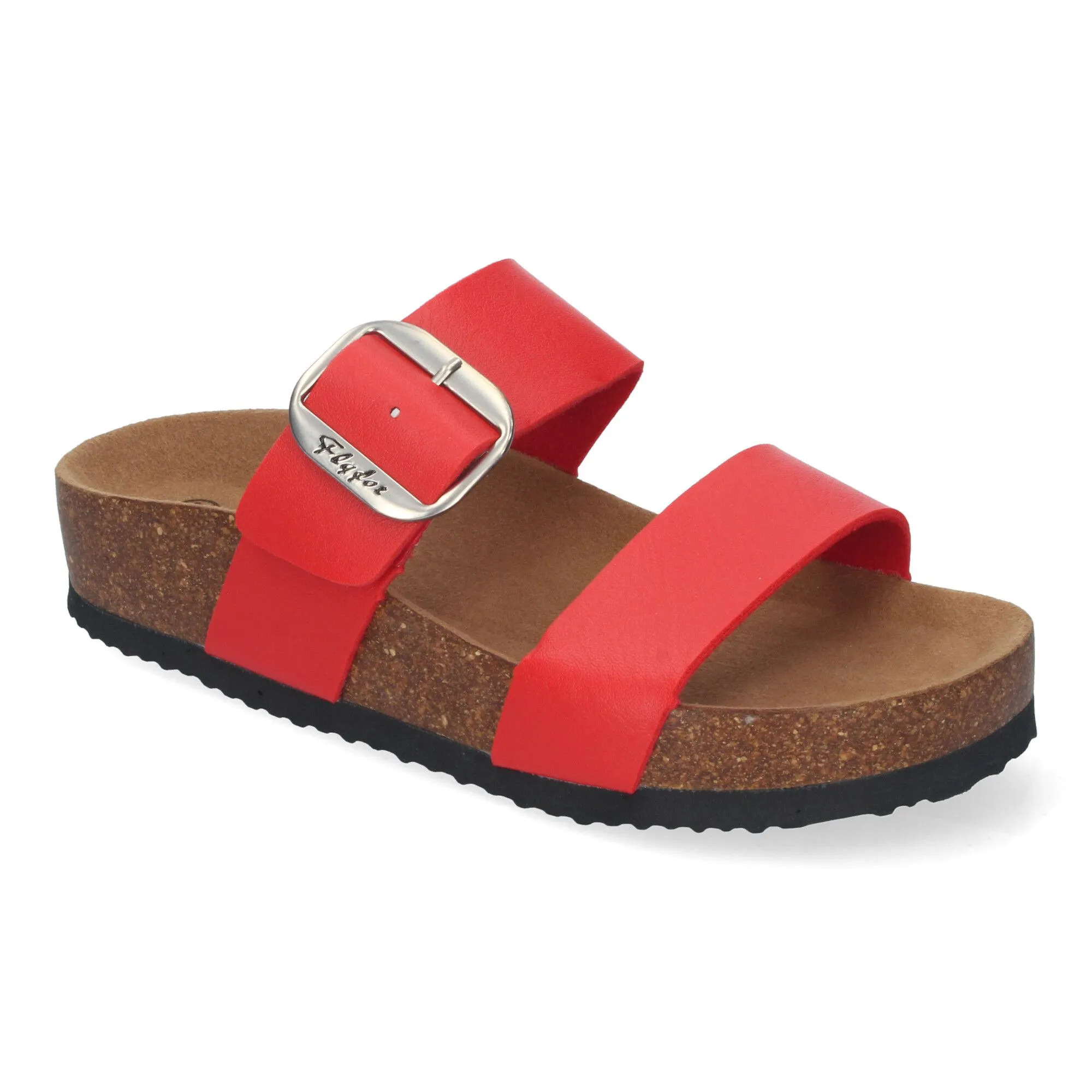 SANDALIAS PLANAS MATERIAL BIO COMODA MUJER COLOR ROJO M282