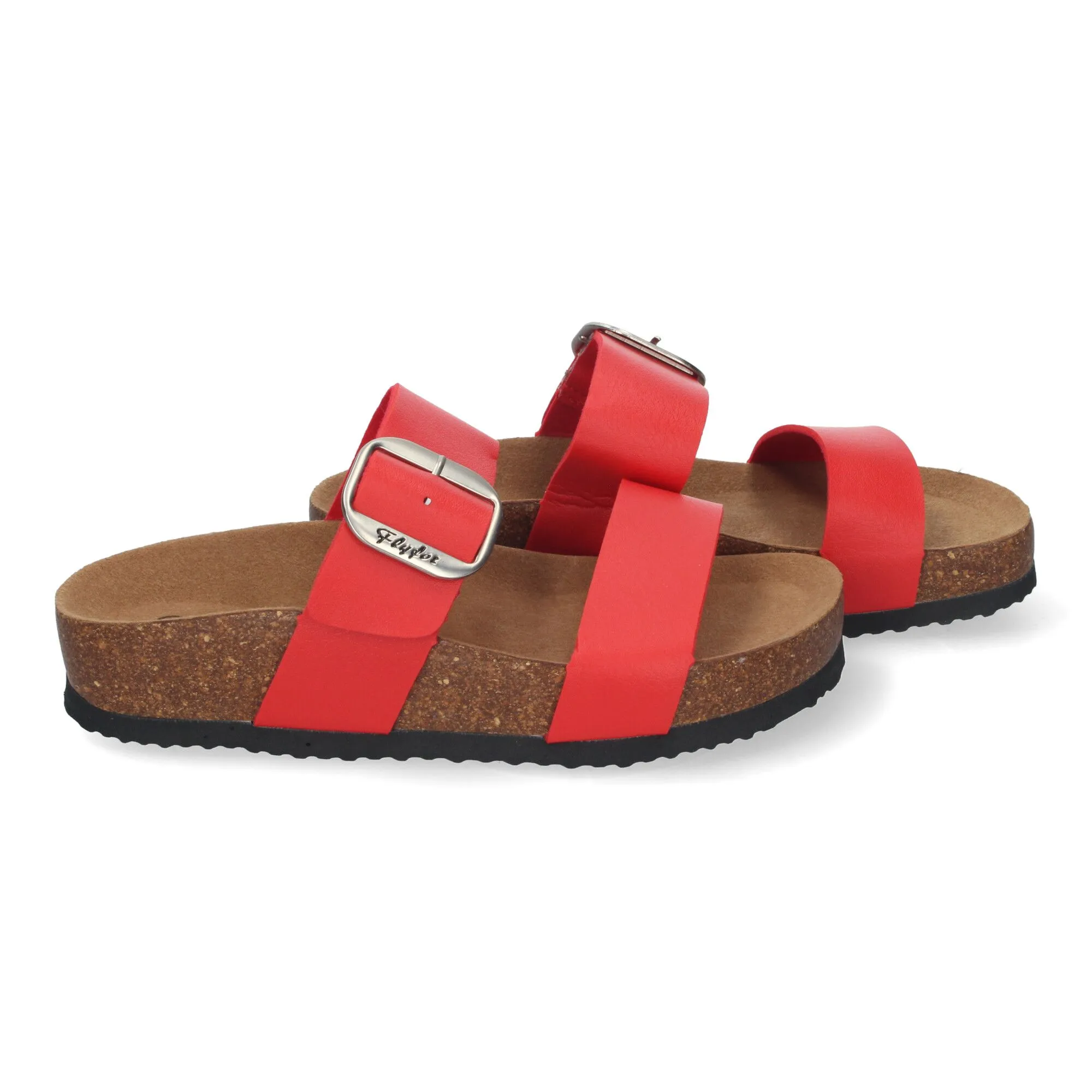 SANDALIAS PLANAS MATERIAL BIO COMODA MUJER COLOR ROJO M282