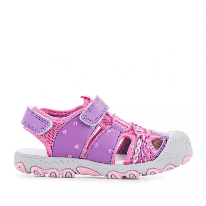 sandalias QUETS! lilas y rosas con flores