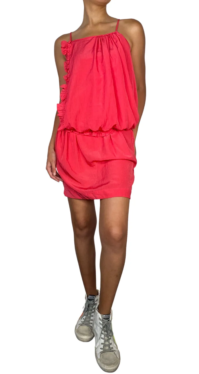 SANDRO Vestido Mini Fucsia Tirantes