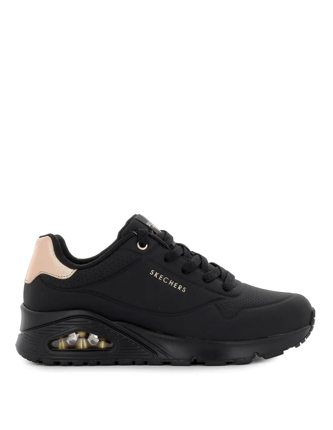 Sneakers negros cordones mujer camara de aire Skechers