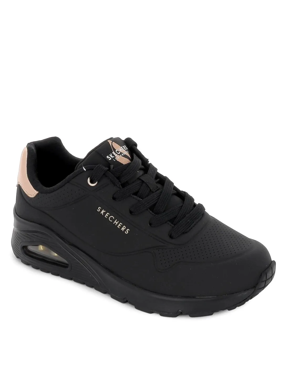 Sneakers negros cordones mujer camara de aire Skechers