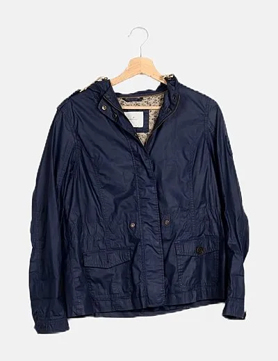 Springfield Chaqueta impermeable azul marino con capucha