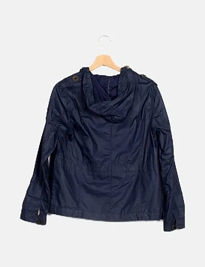 Springfield Chaqueta impermeable azul marino con capucha