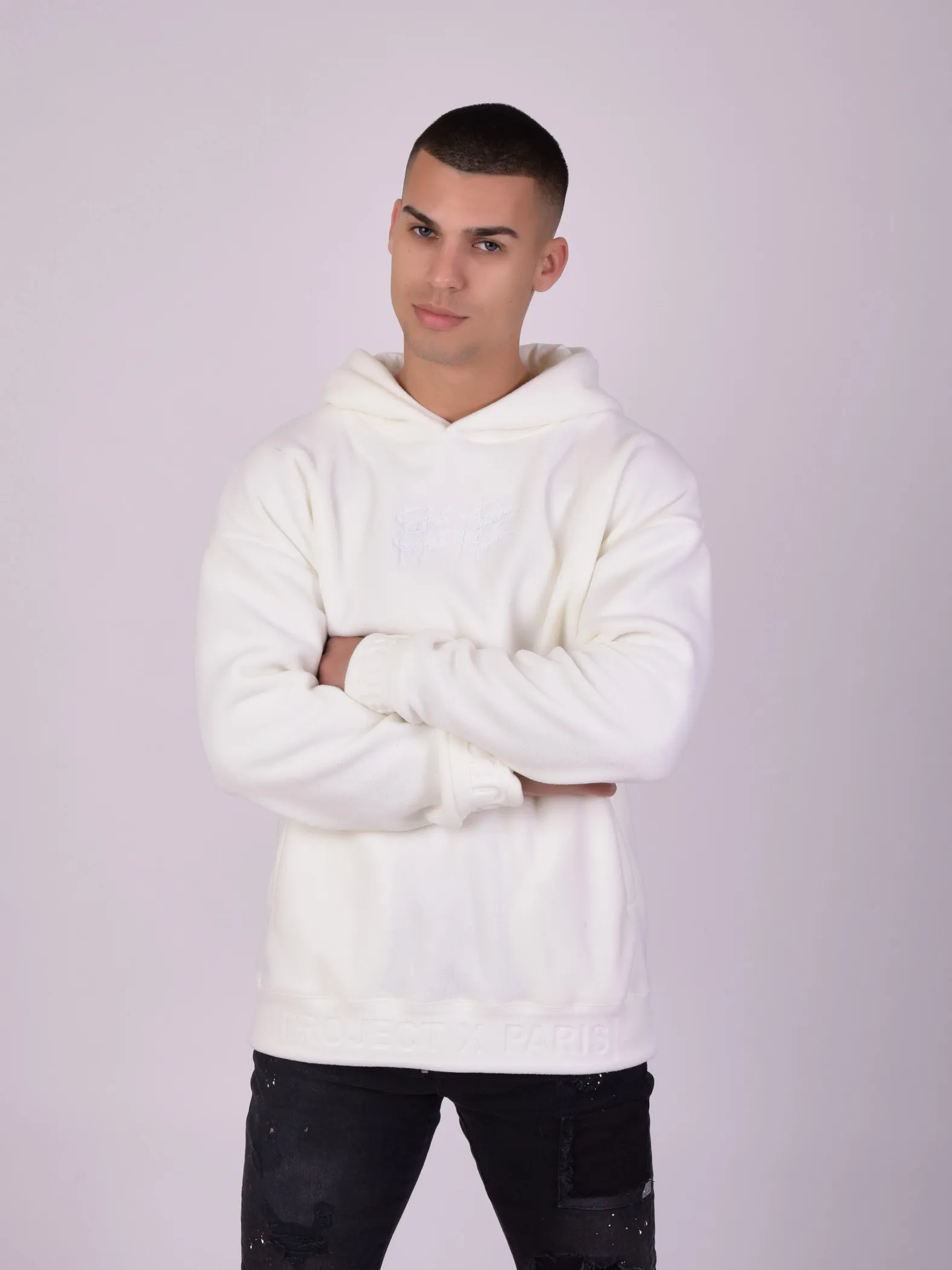 Sudadera con capucha y doble logotipo