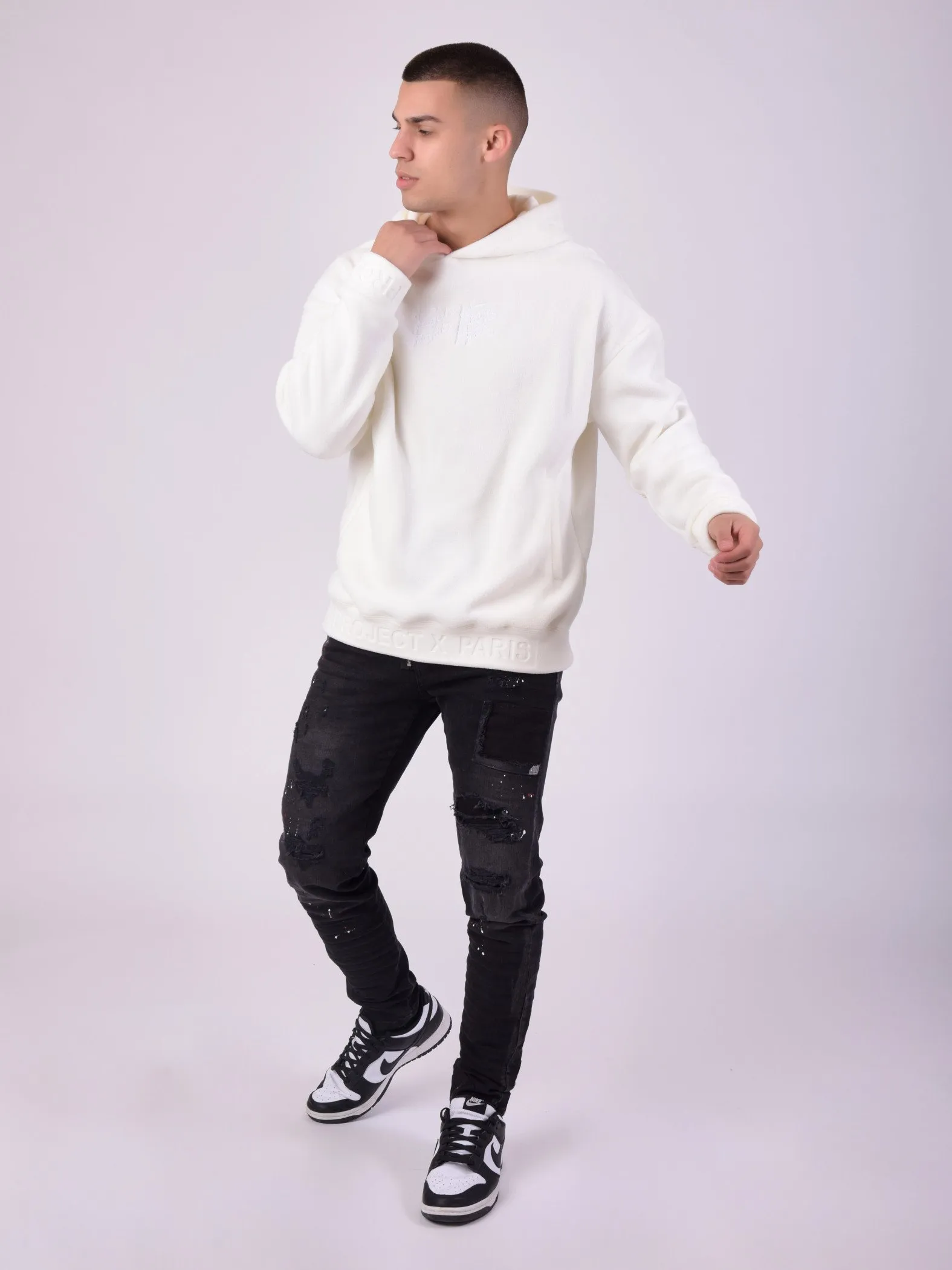 Sudadera con capucha y doble logotipo