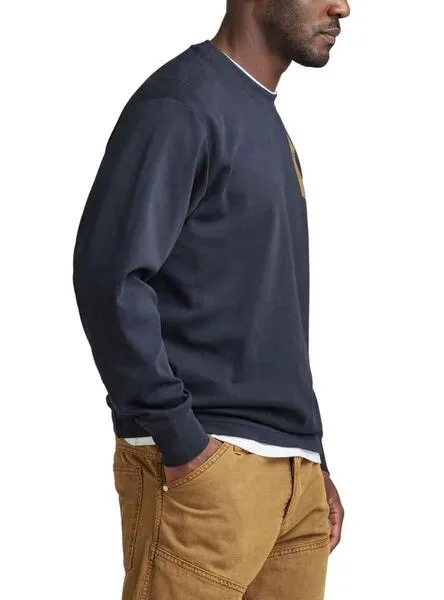 SUDADERA GSTAR TILE BACK LOOSE AZUL PARA HOMBRE