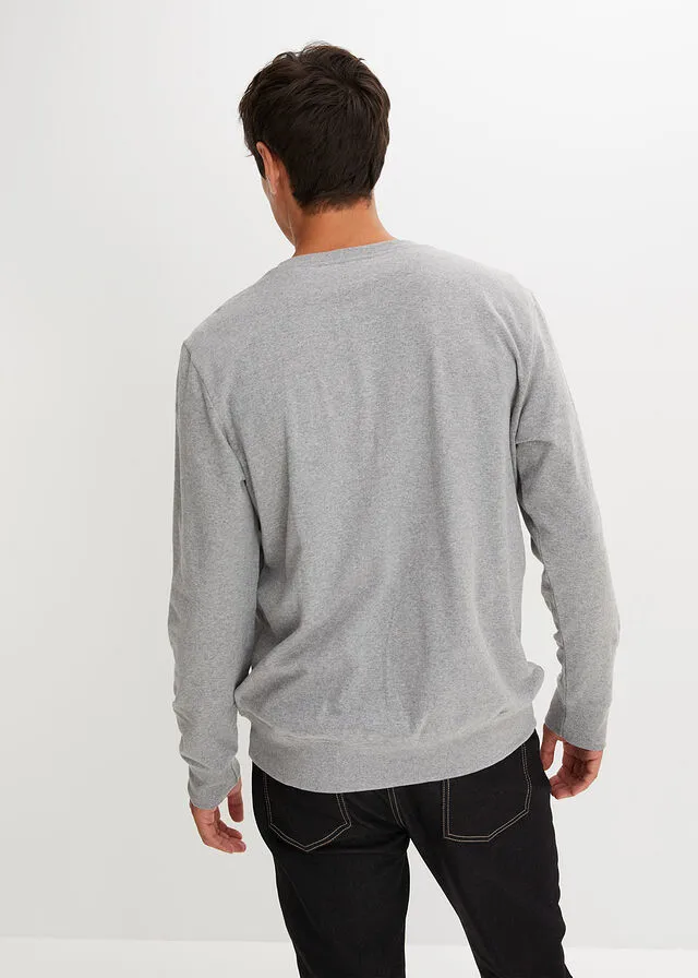 Sudadera Gris claro jaspeado estampado + negro estampado