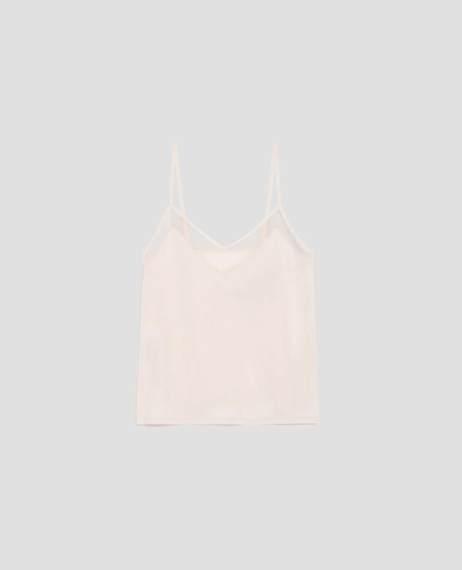 Top fluido con tirantes finos rose praline