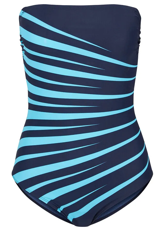 TRAJE DE BAñO CON LIGERO EFECTO MOLDEADOR AZUL MARINOTURQUESA