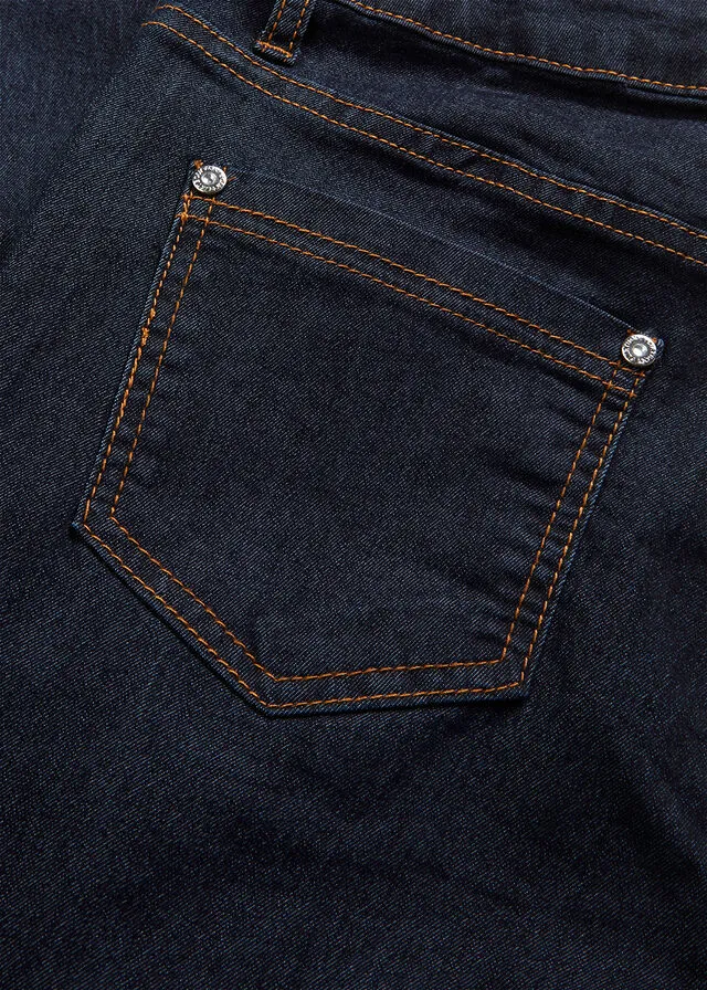 Vaqueros pitillo superelásticos de material ligero Azul oscuro denim