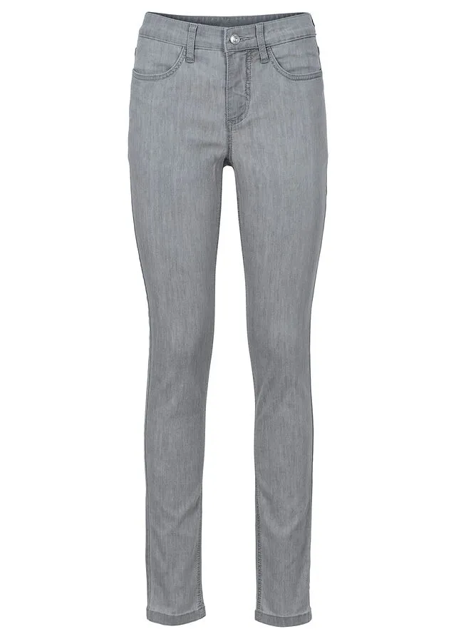 Vaqueros pitillo superelásticos de material ligero Gris claro denim