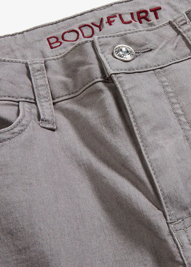 Vaqueros pitillo superelásticos de material ligero Gris claro denim