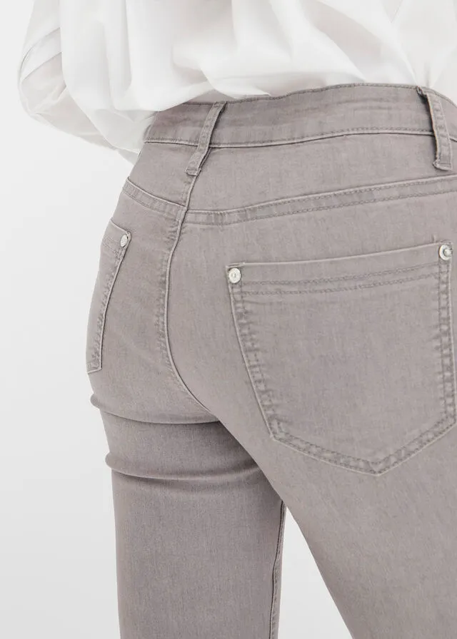 Vaqueros pitillo superelásticos de material ligero Gris claro denim