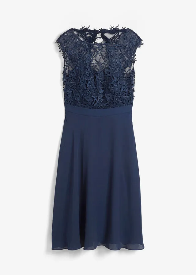 Vestido con encaje Azul marino