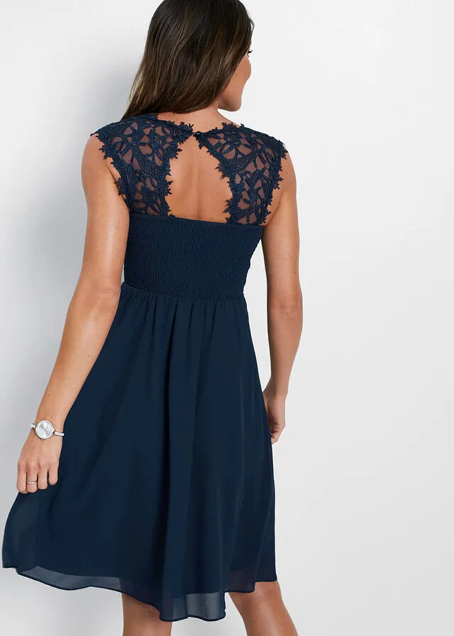 Vestido con encaje Azul marino