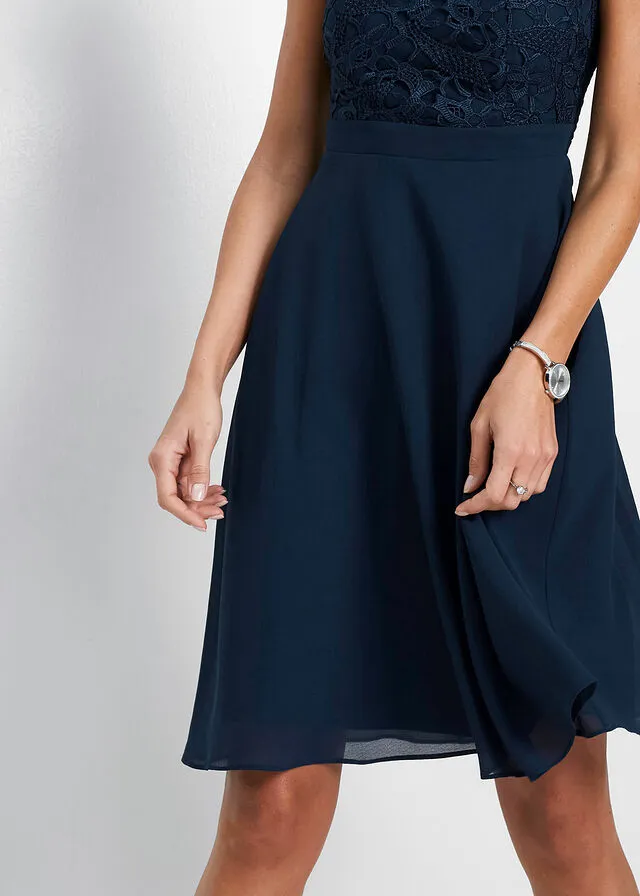 Vestido con encaje Azul marino