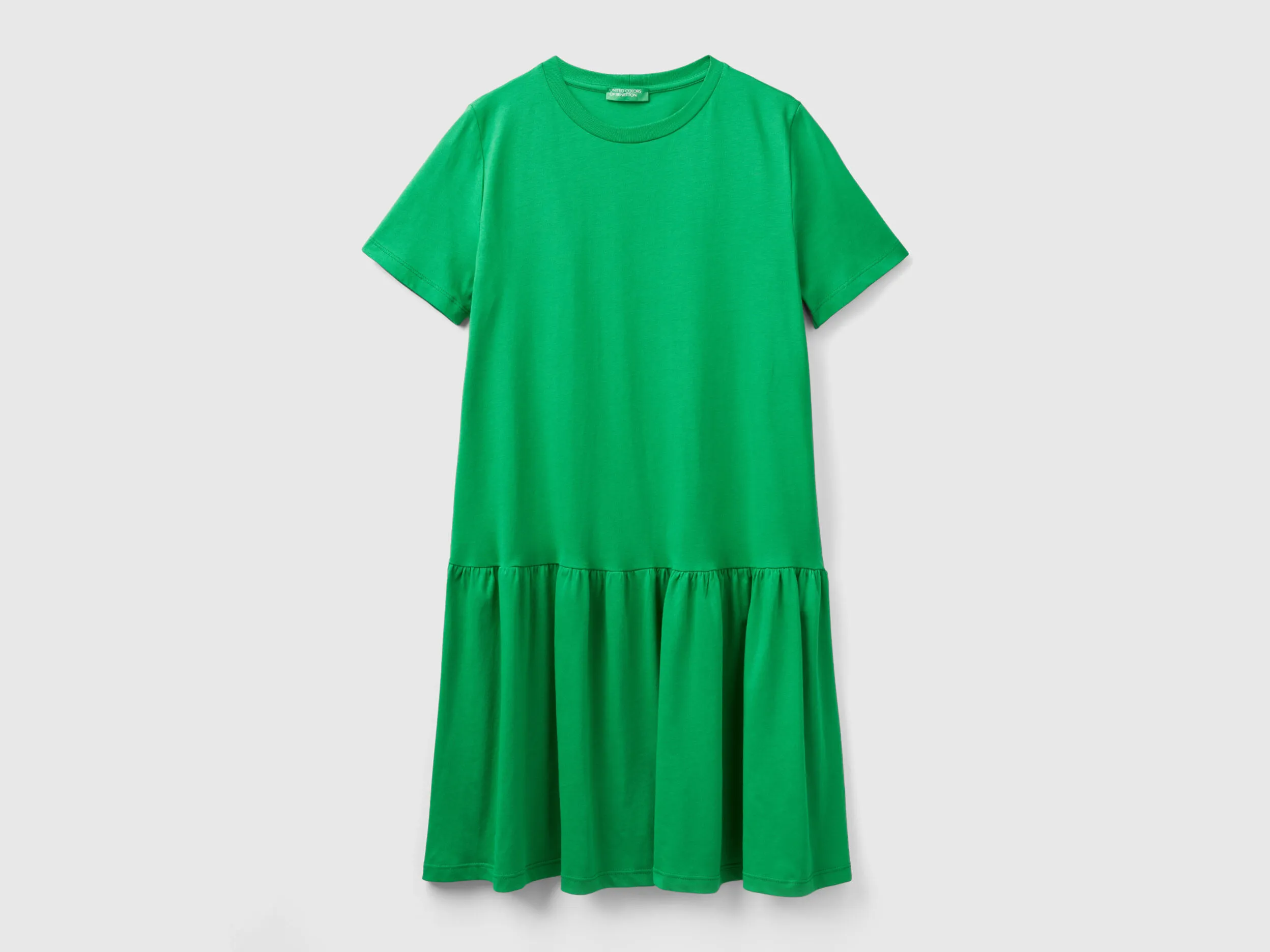 Vestido corto de algodón de fibra larga